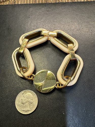 Tory Burch HEIDI Link Gold Logo Bracelet