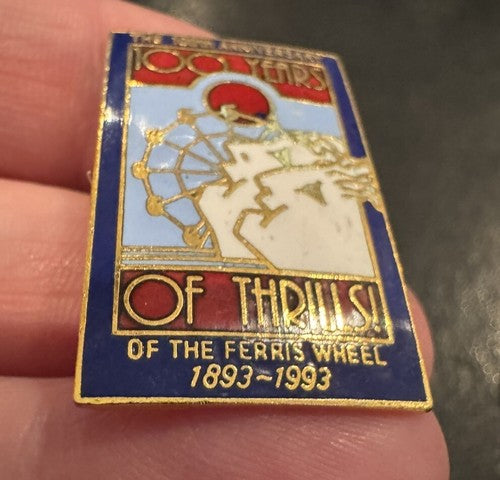 FERRIS WHEEL 100 Year Anniversary 1893-1993 Travel Hat Lapel Pin State Fair