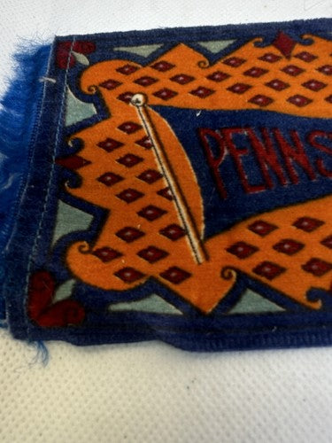 Antique c 1908 Tobacco Felt Pennant Rug UNIVERSITY of PENNSYLVANIA 6” UPenn