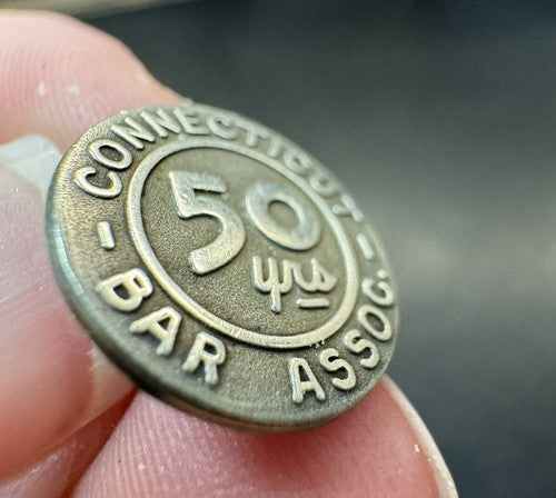 Connecticut Bar Association 50-Year Member Sterling Silver Tie Pin