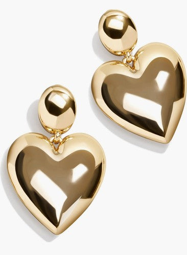 Womens Baublebar Dangle Heart Earrings Gold Tone Bauble Bar Sheri