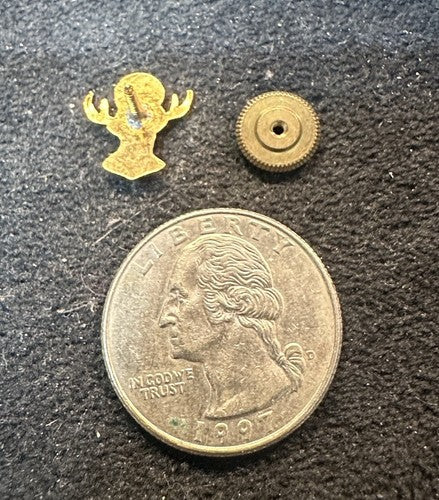 Antique Elks Lodge Gold Tone Screw Back Button Pin BPOE