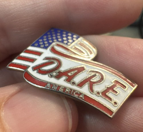 Vintage DARE D.A.R.E. American Flag Pin Enamel