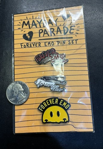 MAYDAY PARADE Forever Emo Pin Set - 3 Piece Set - Excellent Condition