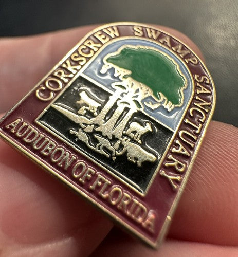 Corkscrew Swamp Sanctuary Audubon Naples Florida Crane Bird Lapel Pin