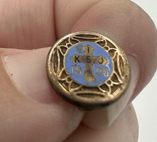 First Catholic Slovak Union 1890 Vintage Tie Tack Lapel Pin worship jesus god