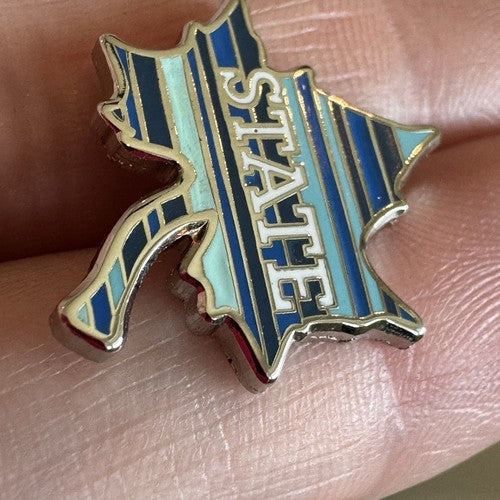 Indiana State University ISU Sycamores Blue & White Striped Leaf Pin Tie Tack