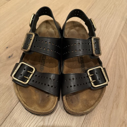 Birkenstock Milano Bold Black Leather Regular Width