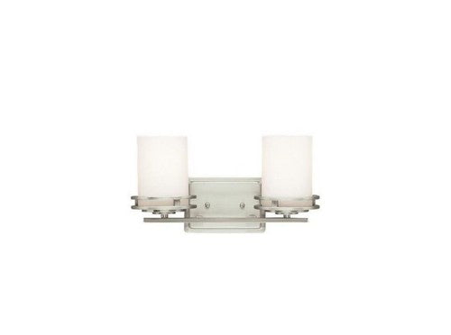 Kichler 5077NI Hendrik 2-Light Vanity Light, Brushed Nickel w/Opal Glass Shades