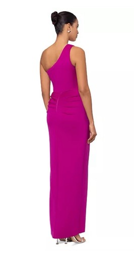 XSCAPE One-Shoulder Fit and Flare Gown Dress with Stretch in Orchid SIZE 4 $248