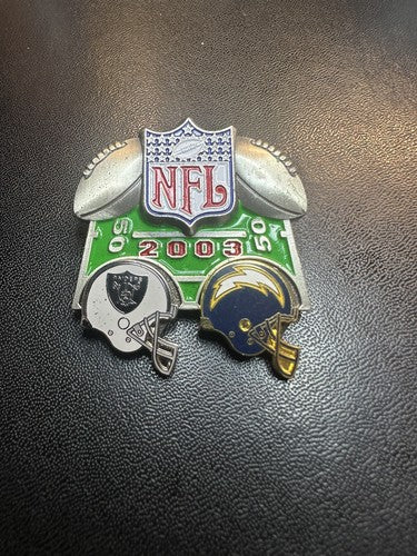 Oakland Raiders Game Day Pin San Diego Chargers December 28, 2003 12/28/03 HEAVY