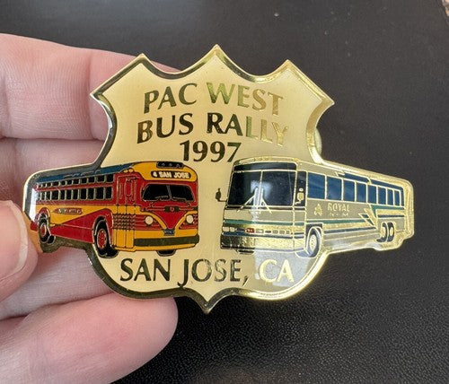 1997 PAC WEST BUS RALLY SAN JOSE CA TRANSIT BUS PIN