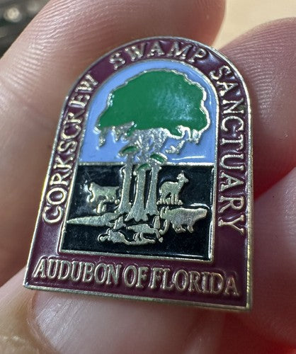 Corkscrew Swamp Sanctuary Audubon Naples Florida Crane Bird Lapel Pin