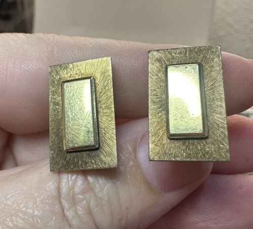 Vintage Krementz Gold Plated Cufflinks with Amber