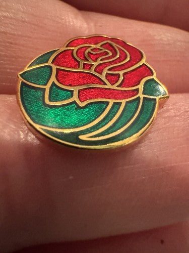VTG Tournament of Roses Parade Rose Bowl Game Enamel Pin Milestone Red Green