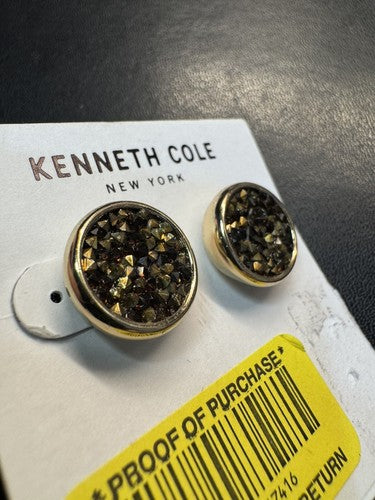Gorgeous Kenneth Cole Gold Tone Druzy Earrings NWT