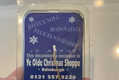 VTG Pewter Santa Bagpiper Ornament Bagpipes Scottish Scotland Tartan Gift