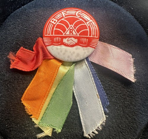 VTG BFCL International Order of the Rainbow for Girls Lapel Pin w Ribbons RARE