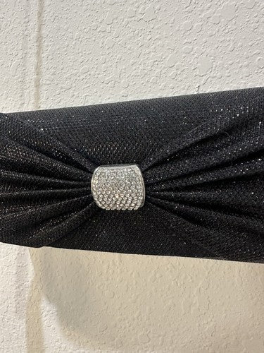 Gunne Sax By Jessica McClintock Crystal Embelished Evening Bag Black