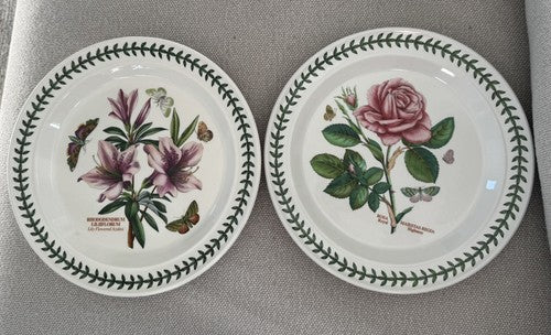 Portmeirion BOTANIC GARDEN Dinner Plates - Lily Flowered Azalea Rosa Royal Rose