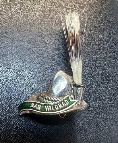 Bad Wildbad Mountaineering Alpine Horsehair Souvenir Enamel Pin Badge Germany