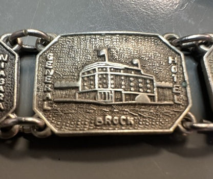 Vintage Post 1930 Canada Niagara Falls Bracelet Silver Tone Non-magnetic 6.75”