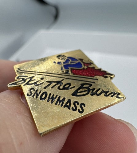 Vintage Aspen Snowmass SKI THE BURN Ski Pin Colorado Ski Resort RARE