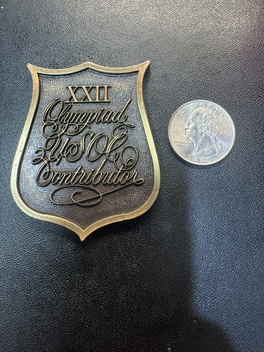 1980 XXII Olympics USOC Contributor Brass Medal Challenge Coin Olympiad