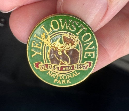 Yellowstone National Park OLDEST AND BEST Moose Enamel Collectible Pin Souvenir