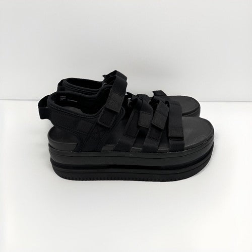 Nike Icon Women's Platform Strappy Sandals Size 7 Black Streetwear Sport