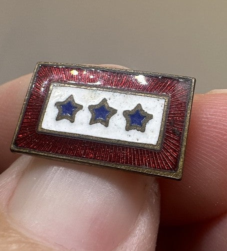 WWI US Blue Three (3) Star Son-in-Service Cloisonné Enamel Pin