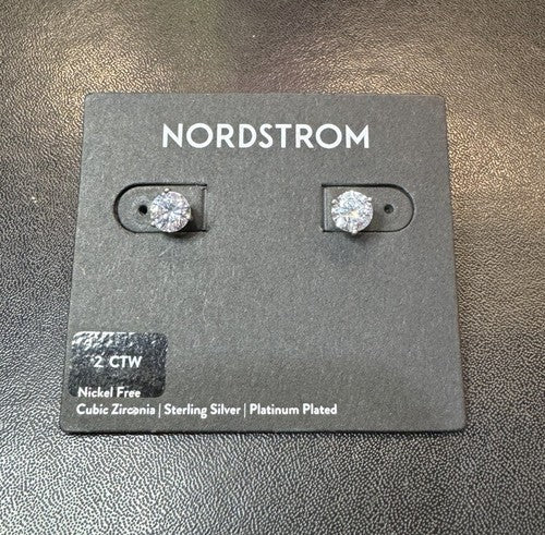 Nordstrom 2ct tw Cubic Zirconia Earrings in Platinum 233807 $46