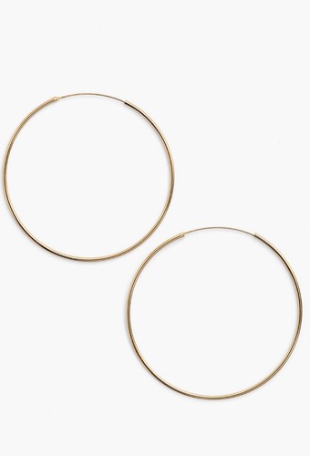 Argento Vivo Extra Large Endless Hoop Earrings 2.5" $65 Gold Over Sterling