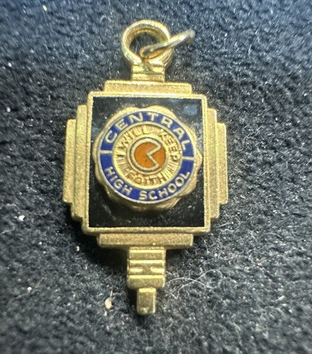 South Bend Central High School Pendant Charm Key Gold Tone I Will Keep Faith