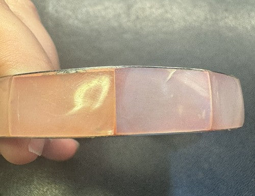 GORGEOUS PINK SOUTHWESTERN NATIVE AMERICAN MOTHER OF PEARL INLAY .5” BRACELET