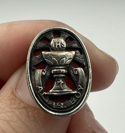 Very Special Vintage Catholic IHS Altar Boy C Clasp Pin