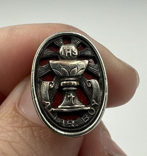 Very Special Vintage Catholic IHS Altar Boy C Clasp Pin