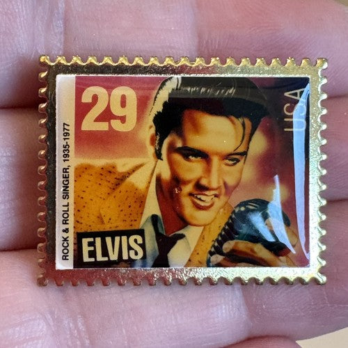 Vintage Elvis Presley 1992 Postage Stamp Lapel Pin Souvenir Gift Postal Service