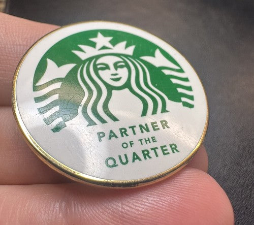 Starbucks Partner of the Quarter Barista Enamel Pin Apron Lapel