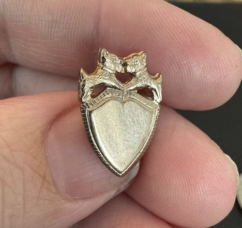 VINTAGE ANTIQUE KISSING SCOTTIE DOG SWEETHEART PIN BROOCH - ENGRAVEABLE