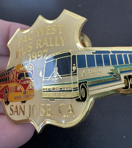 1997 PAC WEST BUS RALLY SAN JOSE CA TRANSIT BUS PIN