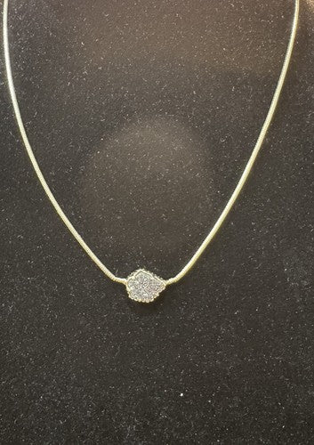 Kendra Scott Mara Tess Vintage Necklace Drusy Gold Tone