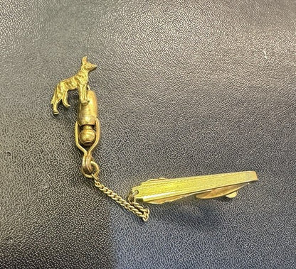 Vintage German Shepherd Dog Ascot Tie Guard Tie Tack Pin Hickok ~ 1930s