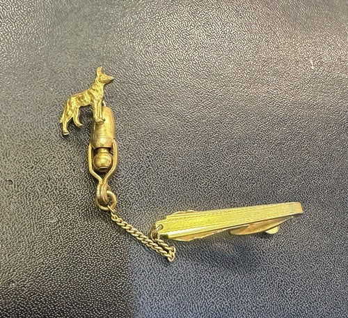 Vintage German Shepherd Dog Ascot Tie Guard Tie Tack Pin Hickok ~ 1930s