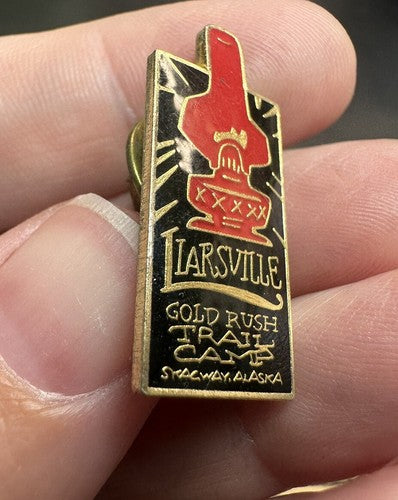 Liarsville Alaska Gold Rush Trail Camp Scagway Lapel Pin