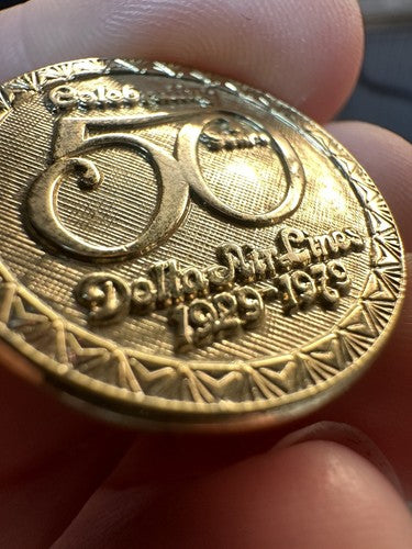 Delta Air Lines 1929-1979 Celebrating 50 Years Gold Tone Commemorative Pin