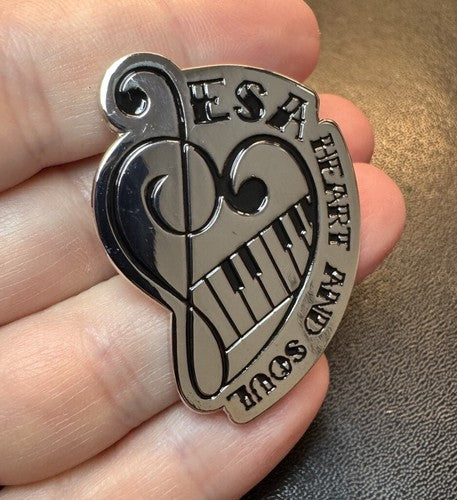 ESA Epsilon Sigma Alpha HEART AND SOUL Lapel Pin Piano Keys Treble Clef