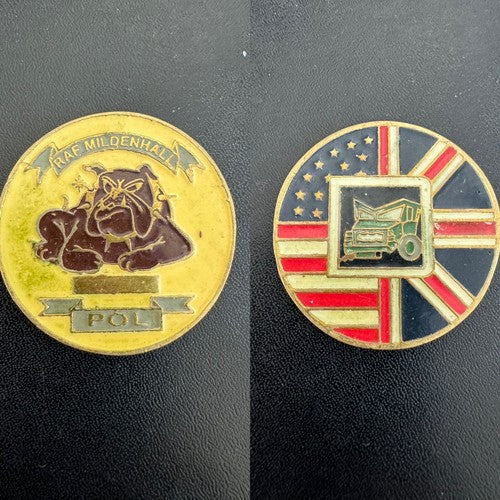 OLD - RAF MILDENHALL POL AIR FORCE FLAG CHALLENGE COIN Petroleum Oil Lubricants