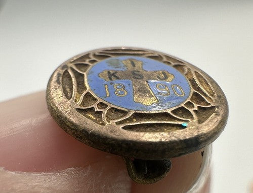 First Catholic Slovak Union 1890 Vintage Tie Tack Lapel Pin worship jesus god