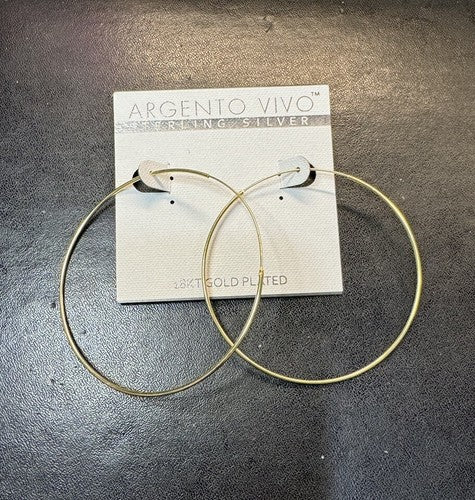 Argento Vivo Extra Large Endless Hoop Earrings 2.5" $65 Gold Over Sterling